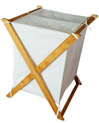 Cos depozitare pliabil 35×45×75 cm – natur/alb, Organize - 1