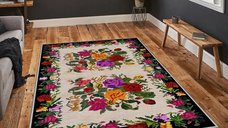 Covor Otto pentru living, model Flower, dimensiune 140 x 220 cm