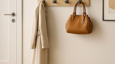 Cuier cu 4 agatatori si polita, AnatolyaHoms,  60 x 16 x 15 cm, stejar