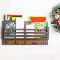 Cuier cu agatatori, seria wood Homs, natur, 55 x 28 x 8,5 cm, lemn,700115 - 1