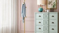 Cuier din metal ,culoare gold-alb,170x32 cm