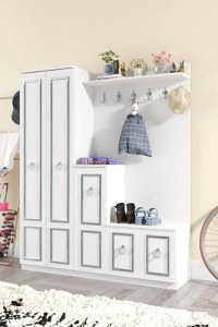 Cuier hol cu pantofar alb Vera Homs 183 x 35 x 150 cm - 1