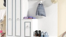 Cuier hol cu pantofar alb Vera Homs 183 x 35 x 150 cm