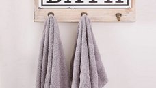 Cuier pentru prosoape cu 3 agatatori Bath Homs 35 x 25 cm, maro rustik