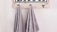 Cuier pentru prosoape cu 3 agatatori Bath Homs 35 x 25 cm, maro rustik