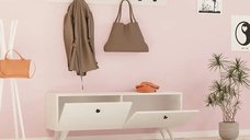 Cuier Russel pentru hol, culoare alb 113 cm
