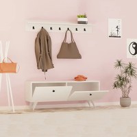 Cuier Russel pentru hol, culoare alb 113 cm - 1