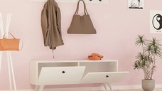 Cuier Russel pentru hol, culoare alb 113 cm