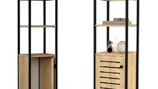 Dulap baie Gala,culoare nuc si negru,162 cm