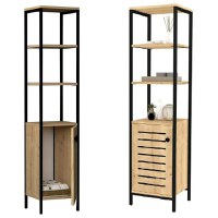 Dulap baie Gala,culoare nuc si negru,162 cm - 1