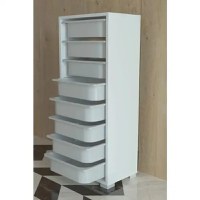 Dulap cu 8 sertare, Steli Homs, alb, 109.5 x 30 x 45.5 cm, pal/ppe,200-20157 - 1