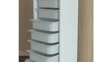 Dulap cu 8 sertare, Steli Homs, alb, 109.5 x 30 x 45.5 cm, pal/ppe,200-20157