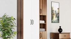 Dulap Homs 4 usi, alb si nuc,170x90x40 cm