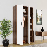 Dulap Homs 4 usi, alb si nuc,170x90x40 cm - 1