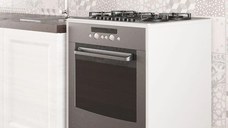 Dulap masca aragaz, cuptor bucatarie cu sertar, Homs, alb, 85 x 60 x 59 cm