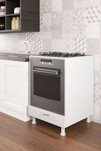 Dulap masca aragaz, cuptor bucatarie cu sertar, Homs, alb, 85 x 60 x 59 cm - 1