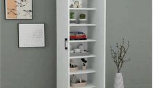 Dulap multifunctional cu 8 rafturi  culoare alb185x49x32 cm