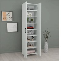 Dulap multifunctional cu 8 rafturi  culoare alb185x49x32 cm - 1