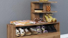 Dulap pentru pantofi, Airy Homs, maron, 100 x 81 x 29.6 cm, PAL