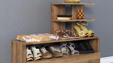 Dulap pentru pantofi, Airy Homs, maron, 100 x 81 x 29.6 cm, PAL