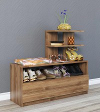 Dulap pentru pantofi, Airy Homs, maron, 100 x 81 x 29.6 cm, PAL - 1