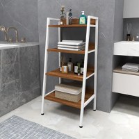 Dulapior cu etajere pentru baie si bucatarie, alb si nuc, 100  cm - 1