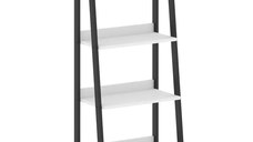 Etajera cu 4 polite, biblioteca culoare alb, 137cm