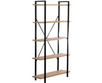 Etajera cu 5 polite, Bookster Homs, nuc/metal, 72 x 170 x 25 cm - 1