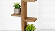 Etajera flori din lemn, Homs seria wood, Natur, 30 x 20 x 9.5 cm, 700137