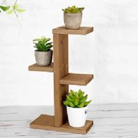 Etajera flori din lemn, Homs seria wood, Natur, 30 x 20 x 9.5 cm, 700137 - 1