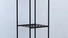 Etajera metal pentru flori 3 rafturi Decor Homs 33 x 100 x 31 cm, negru