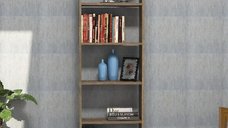 Etajera pentru carti Homs Design, nuc, 160 x 50 x 20 cm, PAL