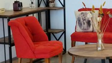 Fotoliu cafea, rosu, Homs