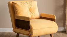 Fotoliu Extensibil Esme Mustar, 190 x 70 cm - Design Scandinav