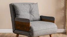 Fotoliu Extensibil Gri Deschis, Esme,190 x 70 cm