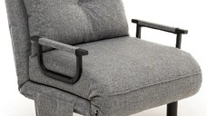 Fotoliu Extensibil Sento Gri, 175 x 50 cm, Reglabil si Confortabil