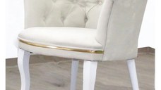 Fotoliu Milano, bej, picioare albe, Homs