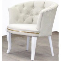 Fotoliu Milano, bej, picioare albe, Homs - 1