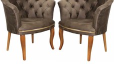 Fotoliu Milano maro, picioare lemn