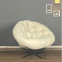 Fotoliu rotativ 360 grade,tapitat cu stofa si picioare metalice,rotund,homs,seria B-120,20027 - 1