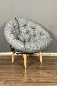 Fotoliu tapitat cu stofa si picioare metalice,rotund,homs,seria B-120,20042 - 1