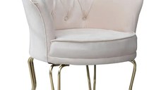 Fotoliu VIiena, scaun,bej-auriu, picioare  metal auriu, Homs