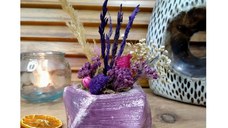 Ghiveci decorativ cu flori artificiale, homs seria A620,17x5.5x9 cm,30355