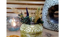 Ghiveci decorativ cu flori artificiale, homs seria A620,17x5.5x9 cm,30363