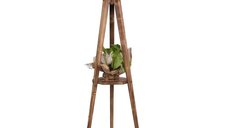 Lampadar cu masuta metal-,nuc-bej Homs, 153 cm,40007
