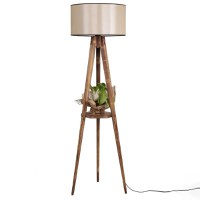 Lampadar cu masuta metal-,nuc-bej Homs, 153 cm,40007 - 1