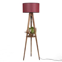 Lampadar cu masuta metal-,nuc-rosu, Homs, 153 cm,40010 - 1