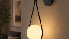 Lustra pendul HOMS RO11439 cu glob negru-alb