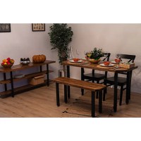 Masa+2 bancheta metal,lemn, Homs, 120 x 70 x 75 cm,seria A620, 30322 - 1