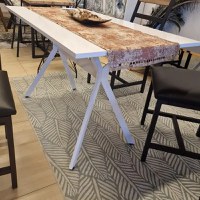 Masa bucatarie Agatha, alb-negru,120 cm - 1